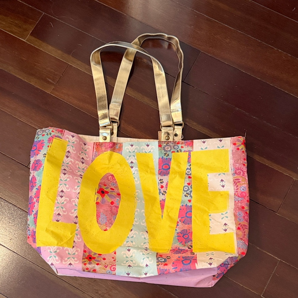 NATURAL LIFE Vibrant LOVE Patchwork Tote